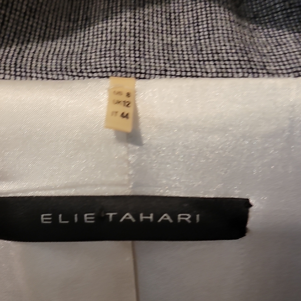 Elie Tahari Black and White Patterned Jacket - Picture 2 of 10